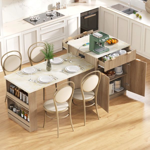 Meja Island dengan Countertop Memanjang